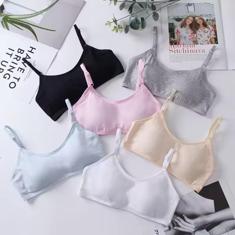 Kids Underwear Cotton Girls Tank Top Candy Color Undershirt Girls Training Bra 8-16Years