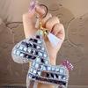 Cute Rhinestone-Studded Pony Keychain Car Keychain Women'S  Bag Charm Small Gift