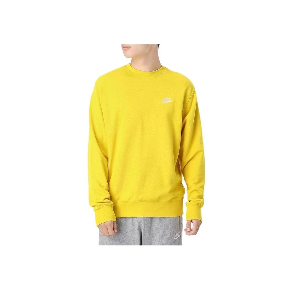 Nike Sportswear Club Crew Neck Sweatshirt Men Tops Lemon-Yellow BV2667-735