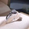 Huitan Luxury Trendy Women Wedding Rings White/Pink/Green/Blue Cubic Zirconia Engagement Accessories Fashion Jewelry