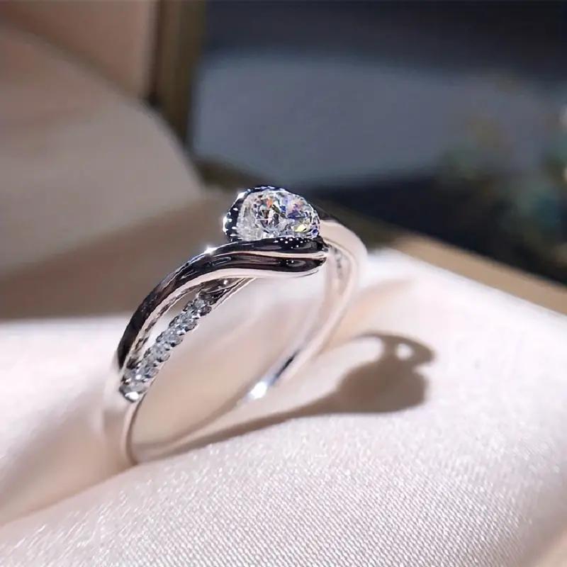 Huitan Luxury Trendy Women Wedding Rings White/Pink/Green/Blue Cubic Zirconia Engagement Accessories Fashion Jewelry