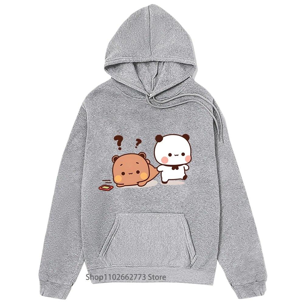 Panda Bär Grafik Hoodies Cartoon Bubu und Dudu Sweatshirt Mädchen Kawaii Print Pullover Frauen Casual Y2k Kleidung Streetwear Unisex
