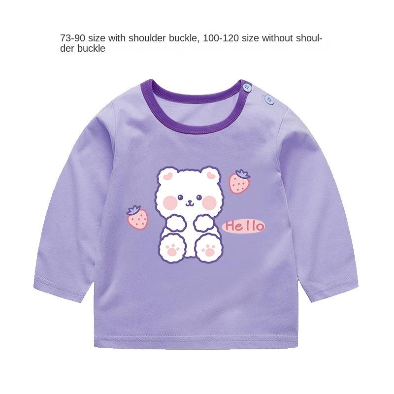 Baby Girl Autumn Long-sleeved T-shirt Baby Cotton Bottoming Shirt Girls Spring and Autumn Tops Small Children Fashionable Autumn Clothes