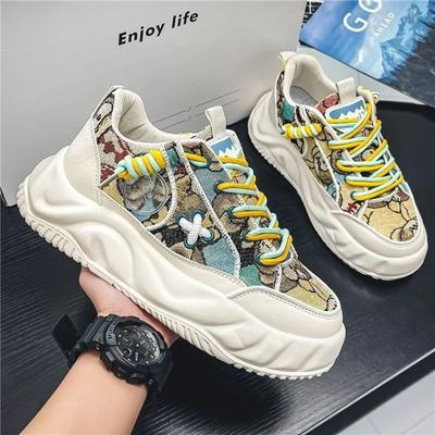 Značkové pánské boty Luxusní Nové Běžecké Sportovní Tenisky s Graffiti Potiskem pro Muže Platforma Ležérní Boty Tenisky Zapatillas De Hombre