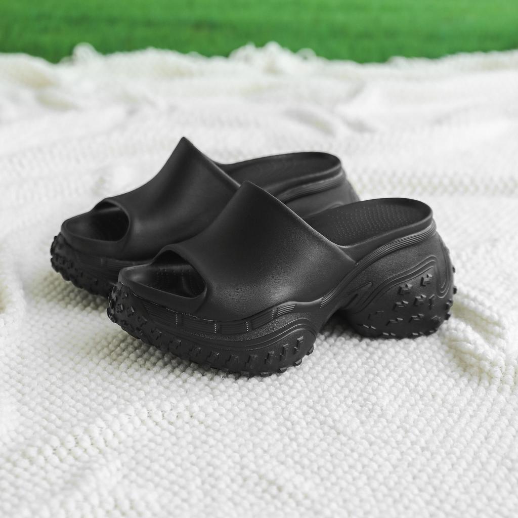 Fashion White Summer High Heel Slippers Thick Bottom Anti-Slip Slippers Open-Toe Comfortable Wear-Resistant EVA Suitable for Outdoor Use