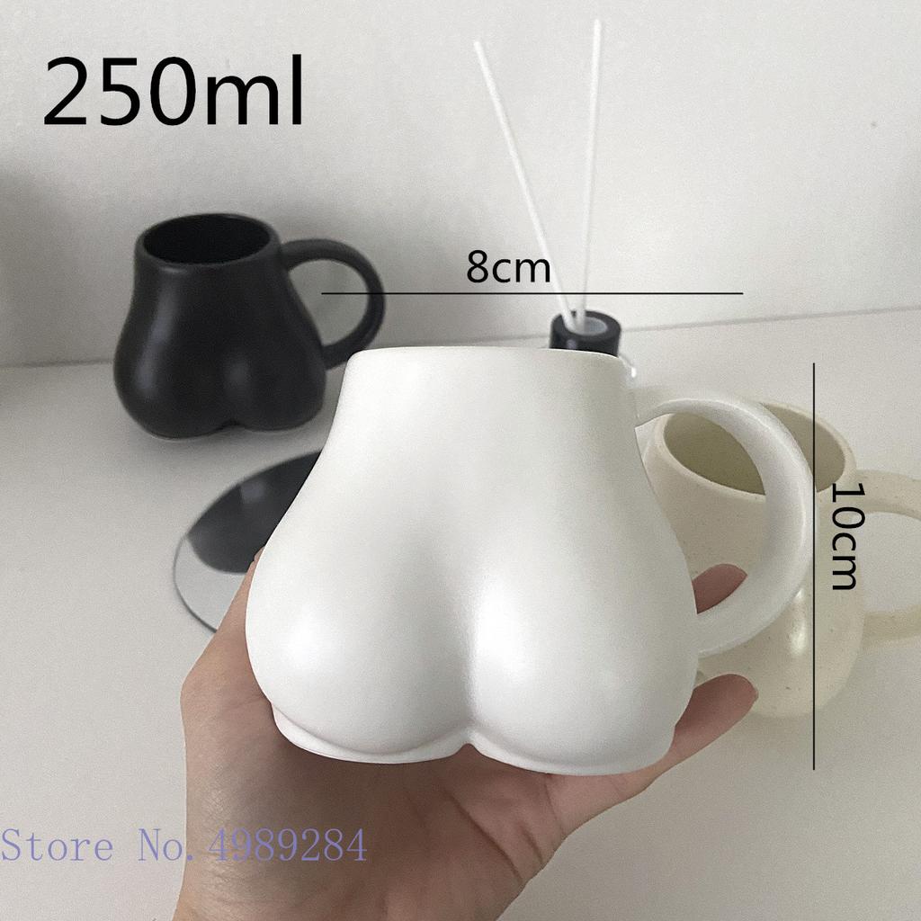 Kreatívny keramický hrnček Milk Chuť Zadoček Tvar tela Nude Krásny dizajn rúčky šálky Stolný úložný priestor Dekorácia domova Šálky na kávu