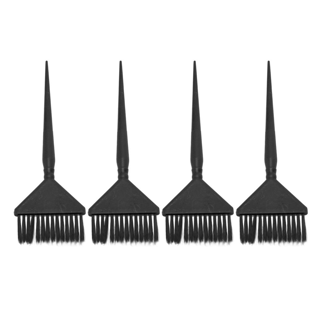 4PCS Wide Hair Dye Brus Portable Stiff Bristle Pointed Tail Even Coloring Hair Dye Tint Brush for Barber Black