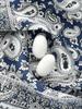 Grey Blue Paisley 100% Natural Silk  Scarf Wrap Kerchief Hijab Shawl Luxury Women Men Gift Headband Satin 65cm Neckerchief