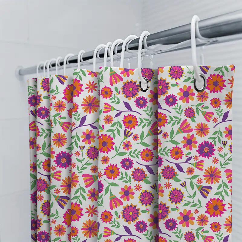 Floral Printed Shower Curtains Waterproof Bathroom Decor For Home Decoration Wall Art Modern Design