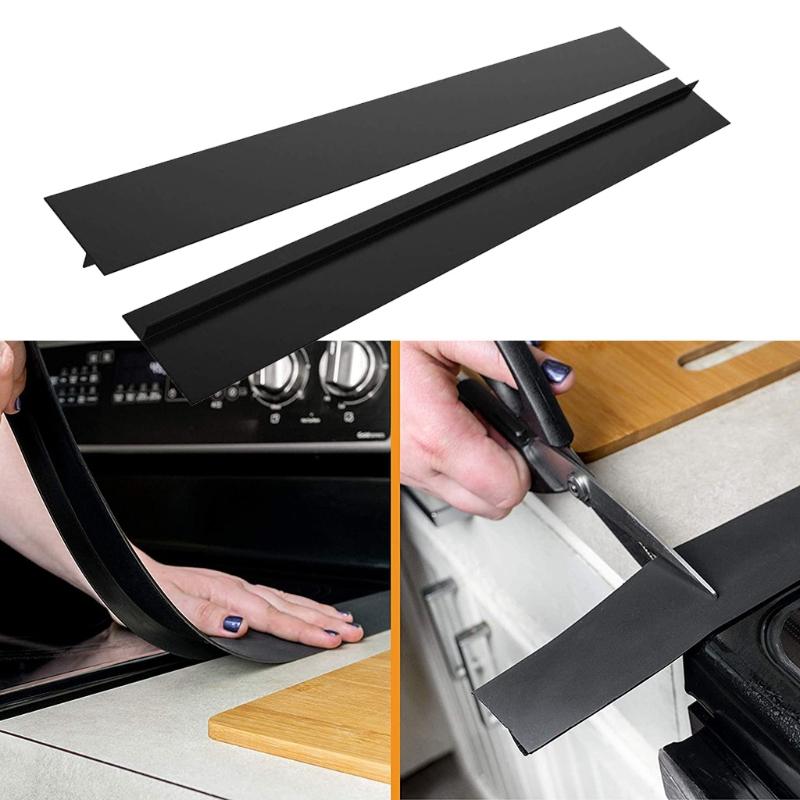 Silicone Kitchen Stove Counter for Gap Cover Long & Wide for Gap Filler Seals Spills Between Stovetops, Heat-Resistant (