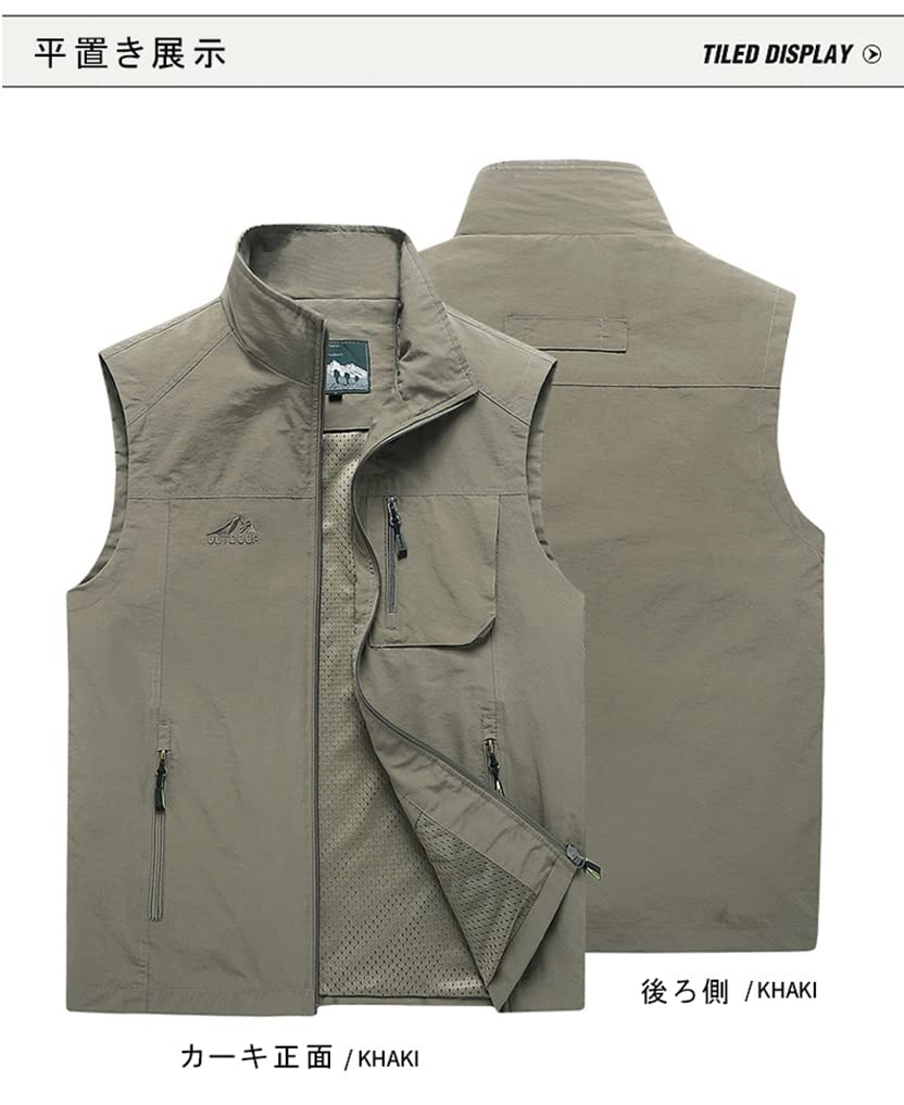 Fishing Fishing Mesh Military Many UV Quick Water Abrasion Fishing Summer Sleeveless Jacket [Rortyno] Vest, Men's, Summer, Outdoor, Vest, Lining,