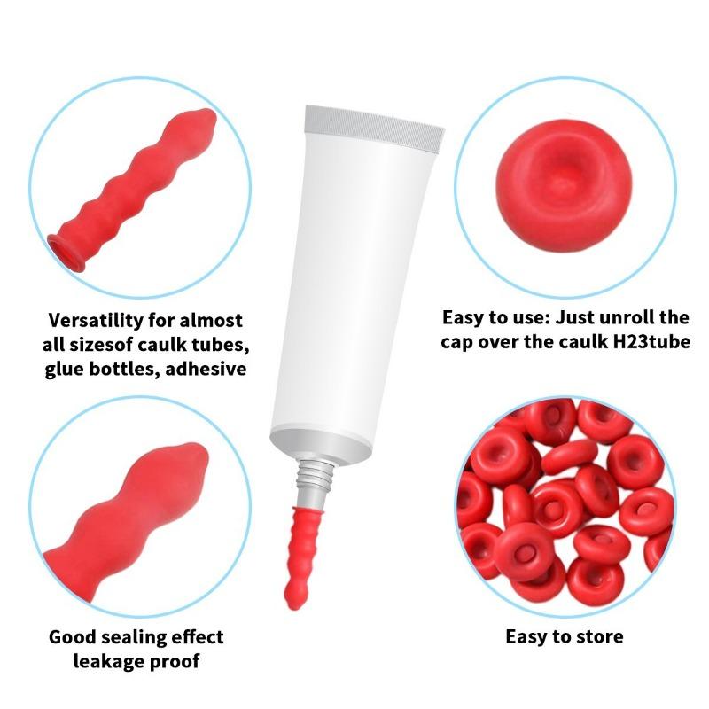 Red Caulk Cap Caulk Saving Sealer Saver for Open Caulking Tube Sealing Preserving Durable Easy To Use DIY Home Repair Tool