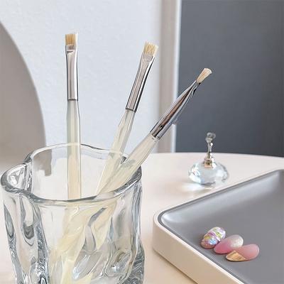 Pincel de Textura para Uñas Pincel para Uñas con Punta Francesa Pincel Ligero para Fototerapia Herramienta de Plástico para Pintar Manicura Bolígrafo para Esmalte de Uñas