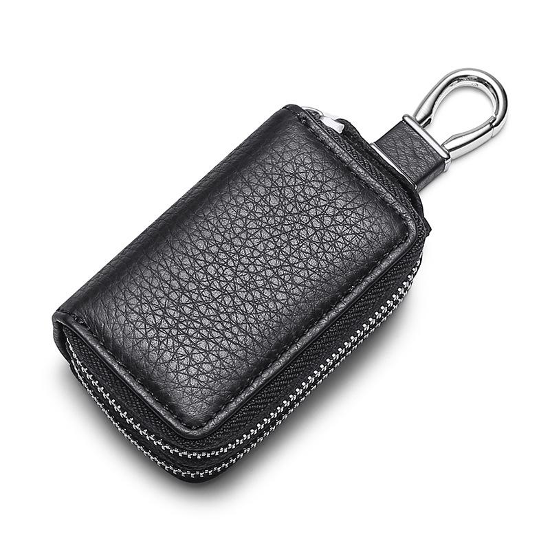 Large Capacity Key Bag Double Soft Multi-function Card Bag for Men and Women Coin Purse Key Bag Household First Layer Cowhide