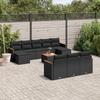 Vidaxl 11-Cz. Set da Giardino, Cuscini Rattan Nero Pe