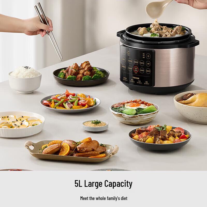 Joyoung 5L Smart Electric Pressure Cooker with Dual Pots CN plug (adapter included)