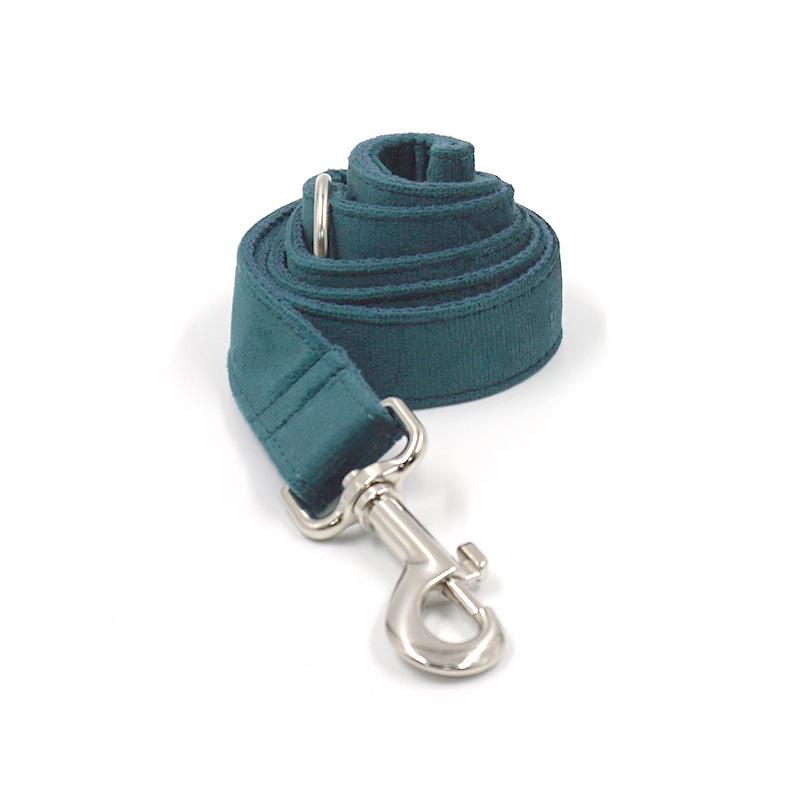Mihaha Boss Emerald Green Velvet Dog Leash with Silver Buckle XS: 2*110CM