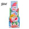 Stackable Xmas Ornaments 3Pcs Christmas Gift Box, Layered Cube Plastic Boxes with Santa Festive Storage Bins Snowman Reindeer, Tabletop Display