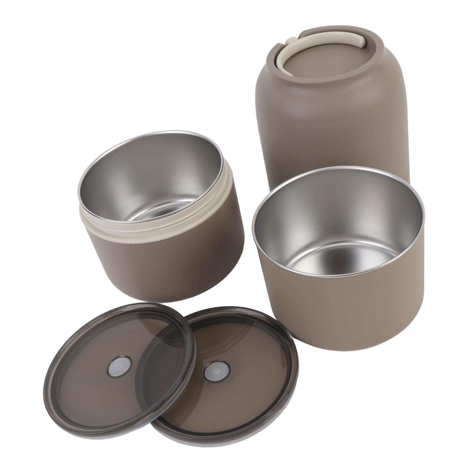 

Round Insulated Lunch Box 304 Stainless Steel Lunch Container Portable Thermal Food Container for Travel