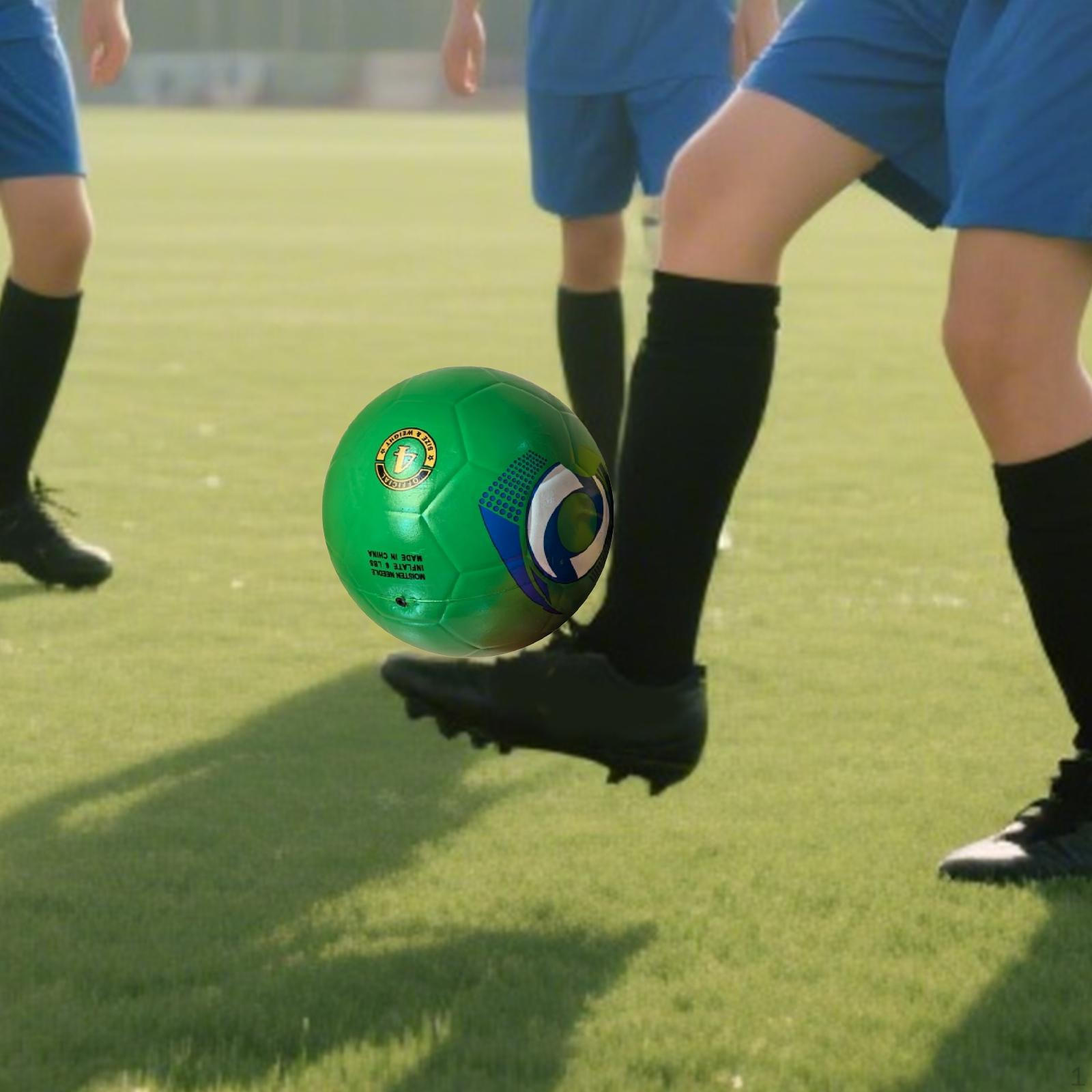 

Soccer Ball Size 4 Football Glossy Practice Training Equipment for Game Competition зелений