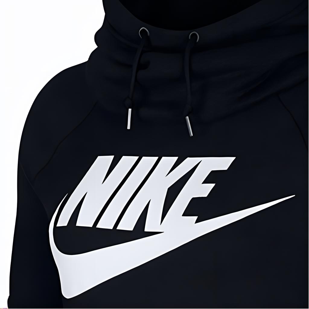 Nike Logo American Vintage Print Kordelzug Hoodie Damen Hoodies Schwarz 938061-010