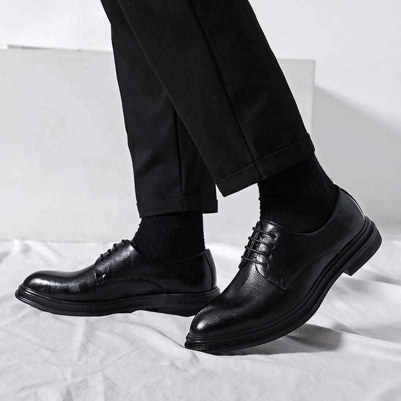 Fashion Men's Casual Shoes Oxfords Luxury 2024 Leather Fashion Business Shoes Men Lace-Up Male Comfortable Driving Shoe New Groom Shoes