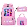Kpop Peripheral Printing Student Schoolbag Large Capacity Casual Backpack Three-Piece Set