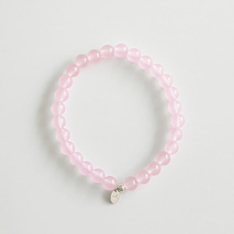 Modernes Silber 925 rosa Amethyst Edelstein Armband 6mm