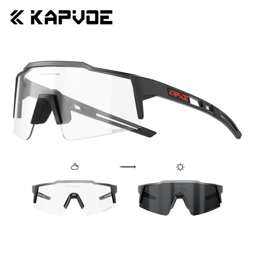 Lunettes de soleil Kapvoe Gold Photochromiques pour Cyclisme Homme Lunettes Mode Vélo de Montagne Vitesse Lunettes Cool Lunettes de Vue Sport VTT Vélo
