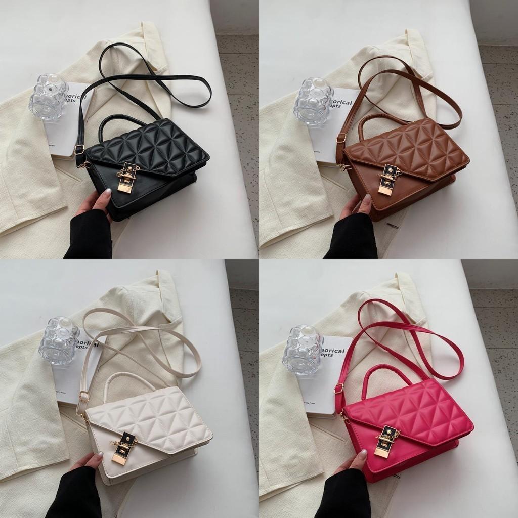 Chic Quilted Pu Leather Crossbody Bag Stylish Compact Handbag For Daily Use