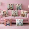Cushion Cover Pillowcase Upholstery Sofa Throw Pillow Home Decor Pillowcas Easter Bunny Classic