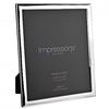 Impressions 999 Silver Narrow Hammered Photo Frame 8 X 10 Wood Back Made In Italy