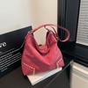 Vintage Faux Suede Women Shoulder Bags Large Capacity Rivet Female Handbag Casual Big Totes Lady Crossbody Bag Ladies Hand Bags
