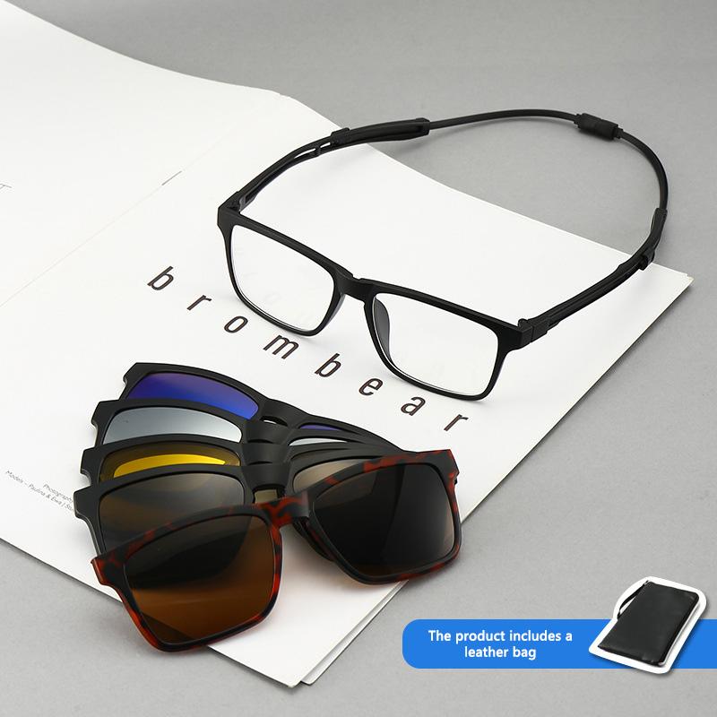 Night Vision Magnetic Reading Glasses Anti Blue Light Unisex Optical Prescription Sunglasses Anti Slip Chain
