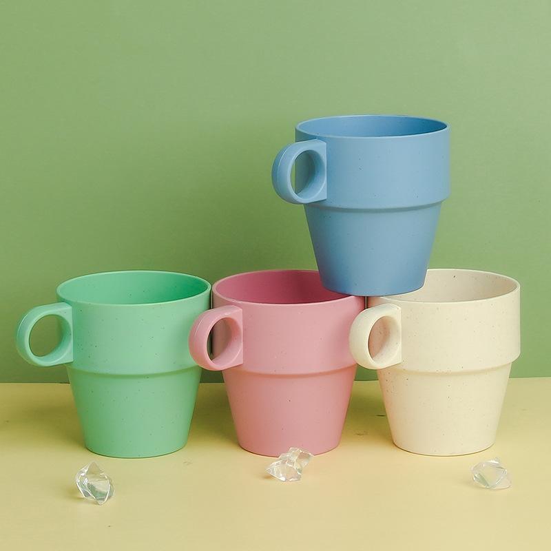 Household Wheat Straw Plastic Mouthwash Cups, Toothbrush Cups, Couple Washbasin Cups, Student Dormitory Washbasin Cups