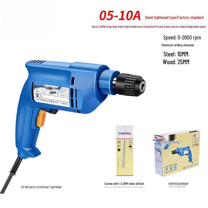 Multifunctional 220V High Power Electric Drill with Forward/Reverse Adjustment for Household Use.