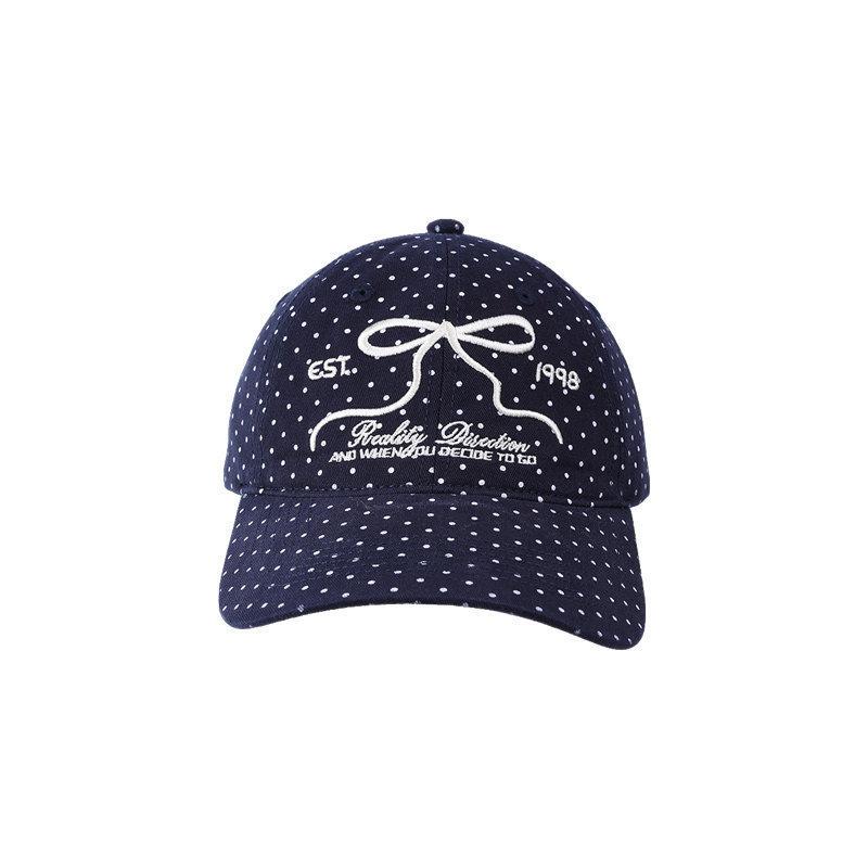 Spring Summer Cotton Baseball Cap With Embroidered Butterfly Knot Design For Women