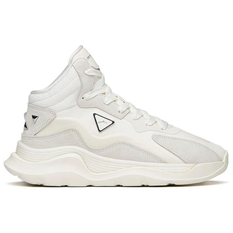 Anta Lifestyle Series Trendy Casual Slip Resistant Durable Mid Top Sneakers Women Sneakers White 122148871R-1