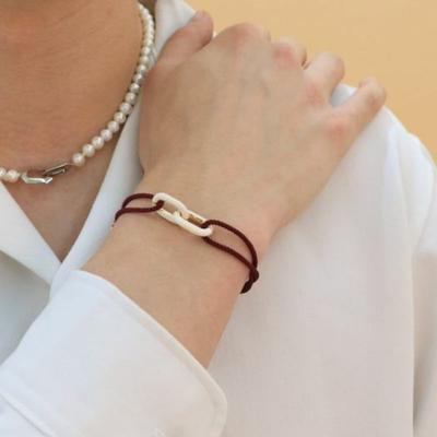 Gaman IVORY ENAMEL BRANSOLETKA ZE SZNURKA DO WINA