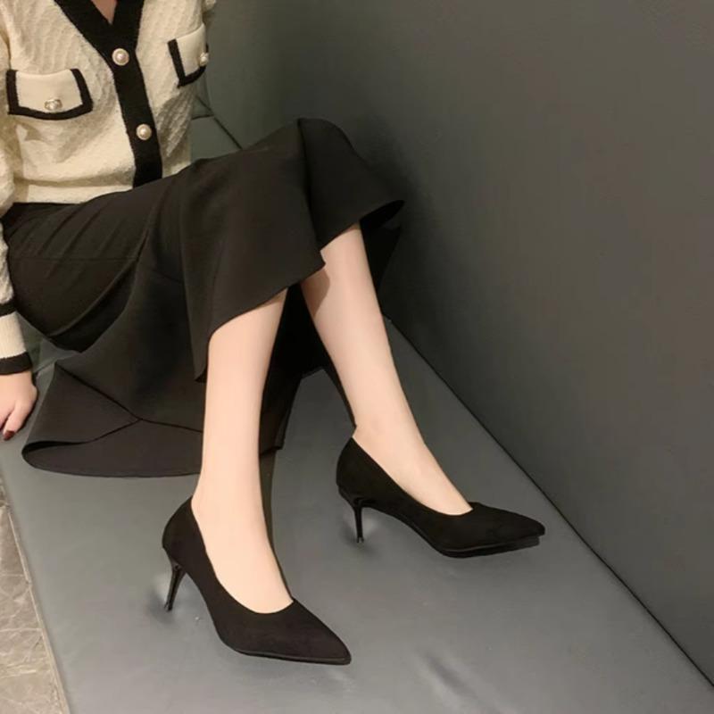 Нові Жіночі Туфлі Замшеві Туфлі на Високих Підборах Модні Офісні Туфлі Шпильки Вечірні Туфлі Жіночий Комфорт Жіночі Підбори