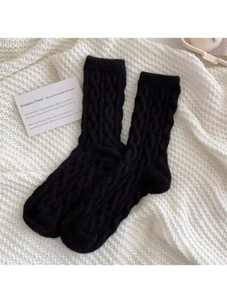 Warm Women's Socks New Winter Japanese Fashion Solid Color Fluffy Socks for Girls Home Thick Cute Floor Socks Kawaii Autumn Soft