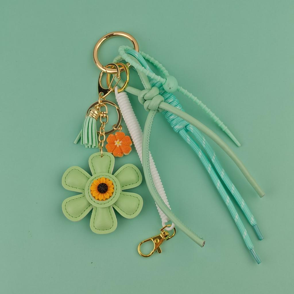 Neu In Leder Sonnenblumen Taschenanhänger Modischer Anhänger für Tasche Geflochtenes Seil Frau Schlüsselanhänger Zubehör Geschenk Großhandel