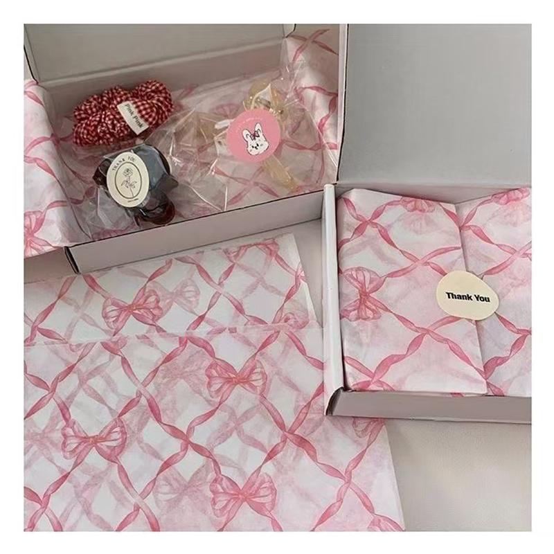 10Pcs Bow Gift Wrapping Paper Hand-Rubbed Paper Cotton Paper Bouquet Flower Wrapping Paper Festival Gift  Wrapping Paper
