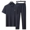Xiaofu Men's Summer Ice Silk Short Sleeve Casual Set