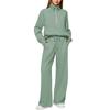 Europe America And The United States Women's Two Piece Oversized Zipper Sweatshirt Wide Leg Sweatpants Casual Suit