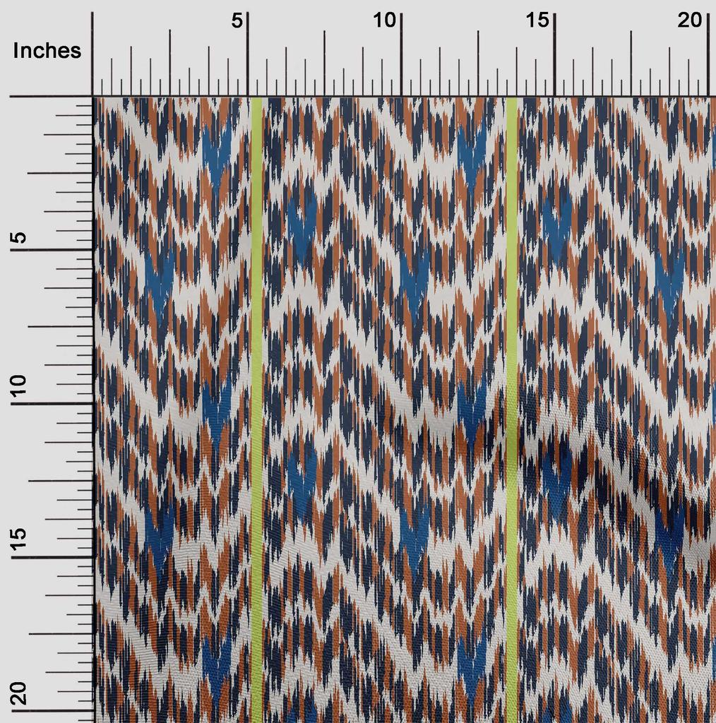 oneOone Cotton Flex Fabric Stripe & Chevron Ikat Fabric Prints By Yard 40 Inch