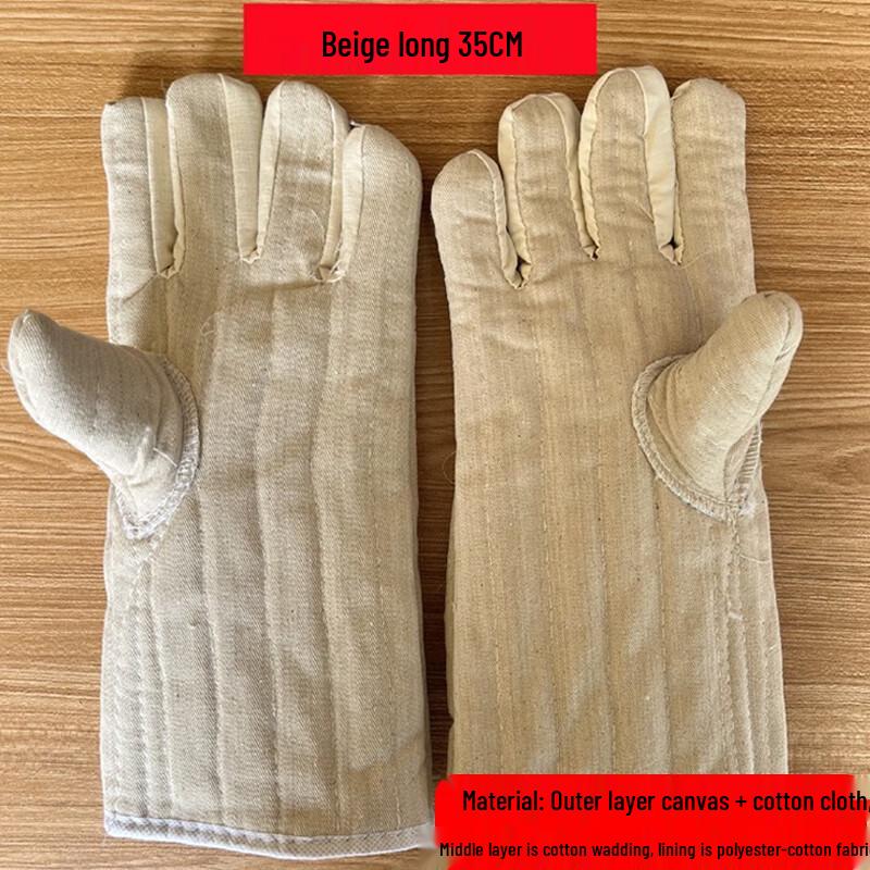 35cm Canvas Cotton Heat-Resistant Oven Mitts