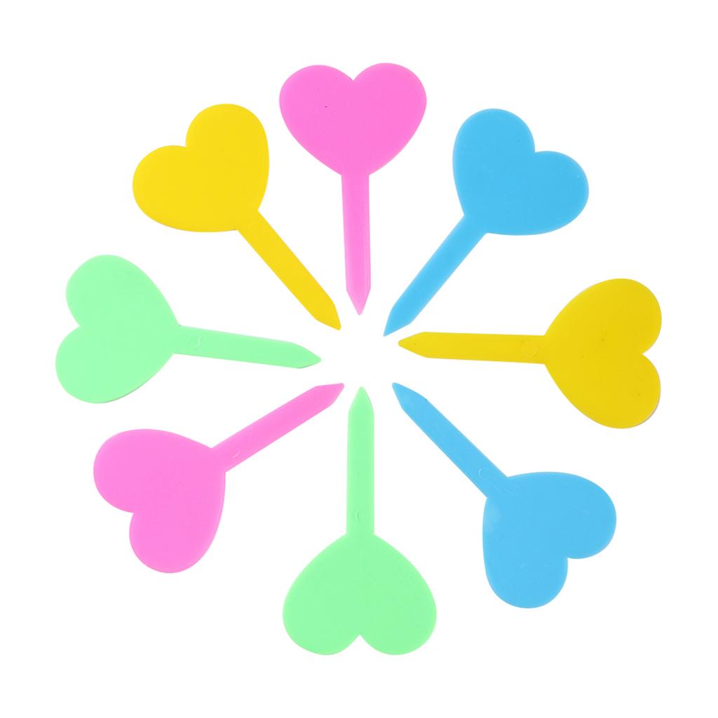 50pcs Heart Shaped Plant Labels Classification Marking Tool Plant Marker Identification Sign Flower Vegetable Color Labels