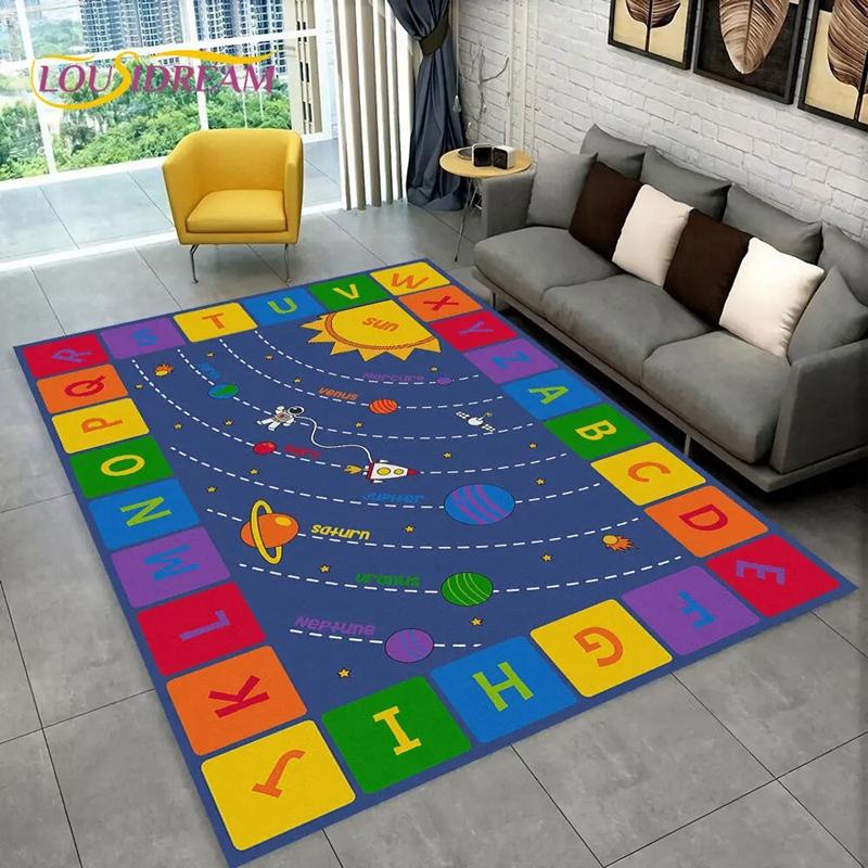 ABC Cartoon Alphabet Kids Bedroom Carpet for Home Living Room Decor Hallway Non-slip Floor Mat Hotel Sofa Coffee Table Area Rugs