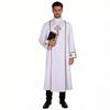 Medieval Priest Robe White Cross Halloween Cosplay Costume Comic Con Parties